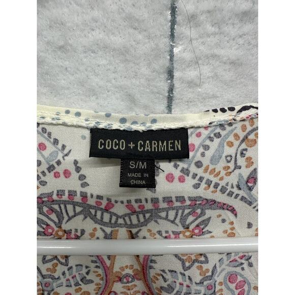 Coco + Carmen Boho Wrap Lightweight Duster Cardigan S/M Coastal SOFT - Picture 6 of 13